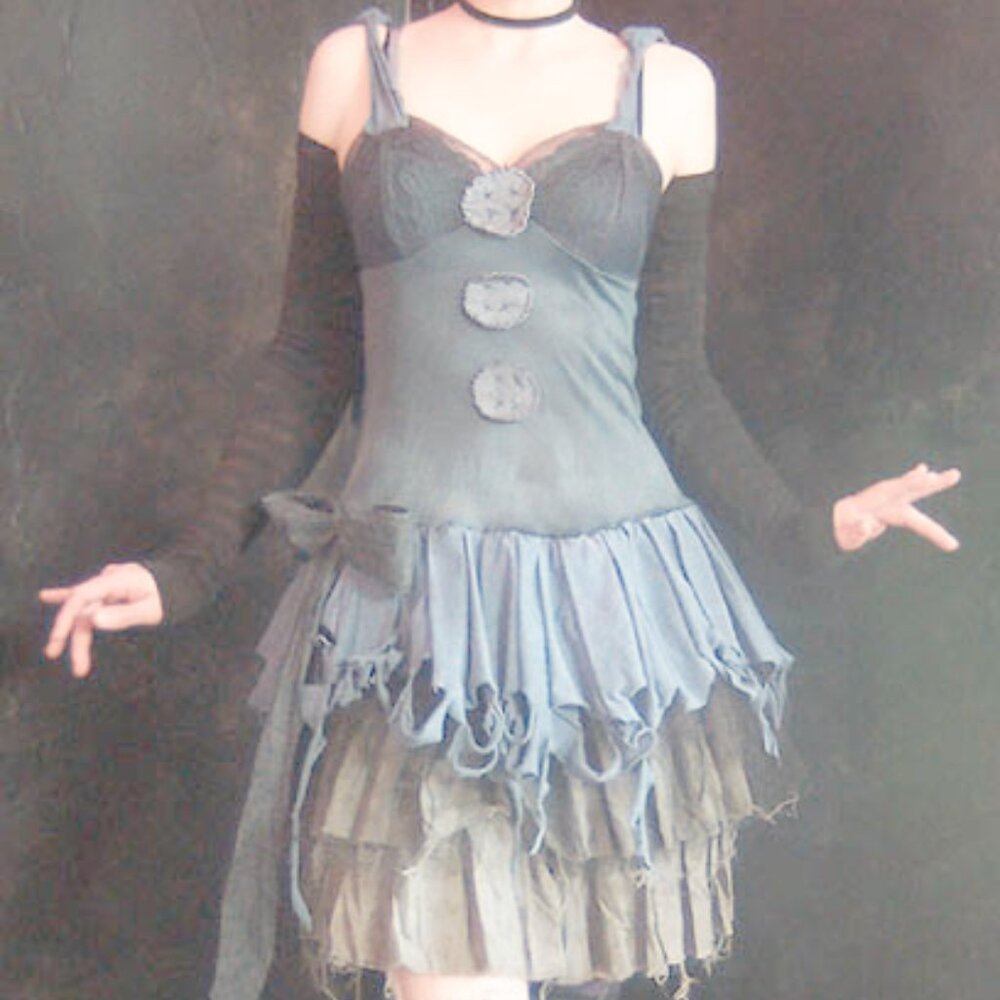 Wearydrearies Distressed Burning Man Fairy Dress in Blue